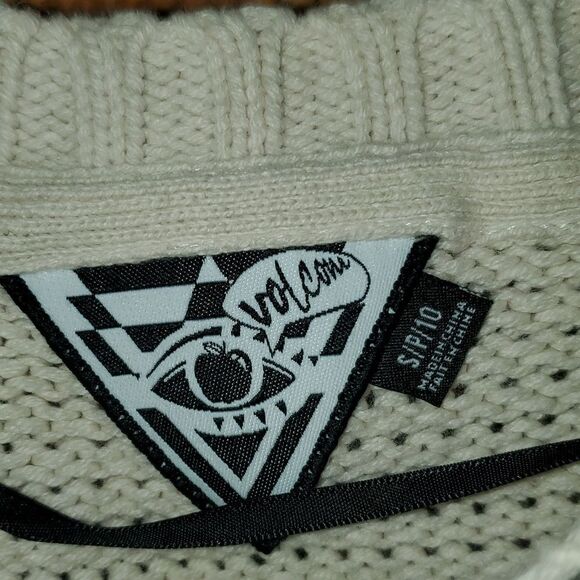 Volcom Sweater Brown Cream Sweater S 10 - Picture 4 of 4